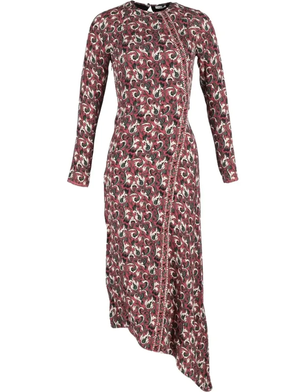 Printed Asymmetric Dress In Silk