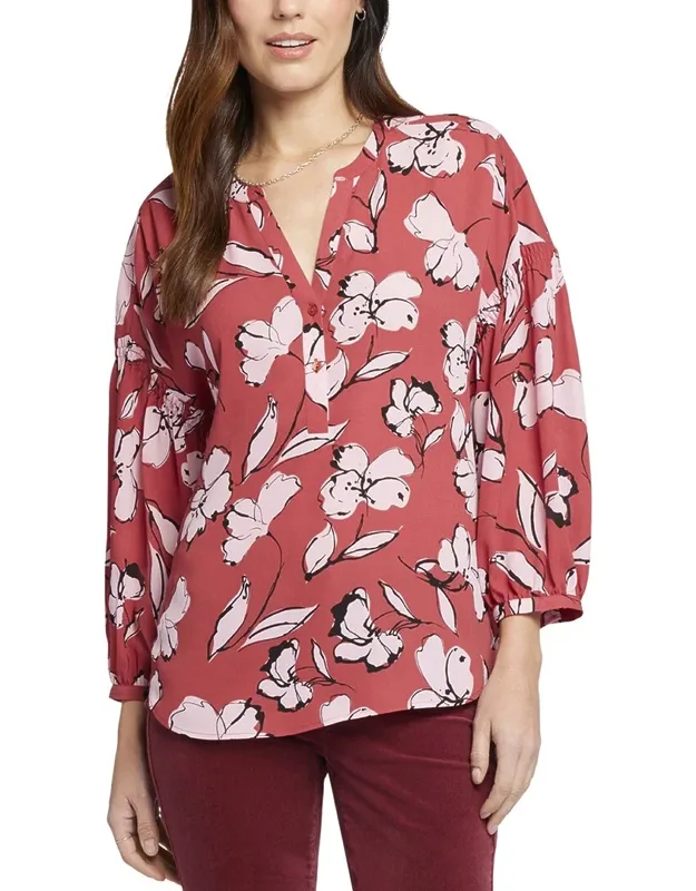 Paulina Peasant Blouse, Bountiful Print