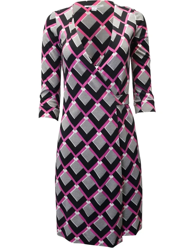 Printed Wrap Dress In Multicolor Silk, Lightweight And Comfortable