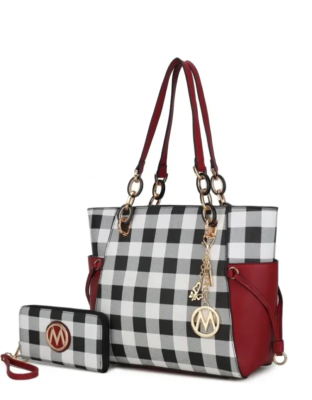 Yale Checkered Tote Handbag