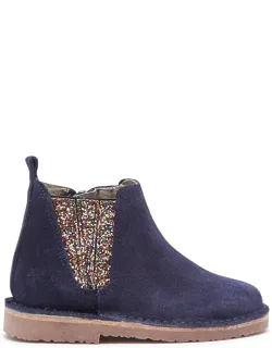 Glitter & Suede Chelsea Boots