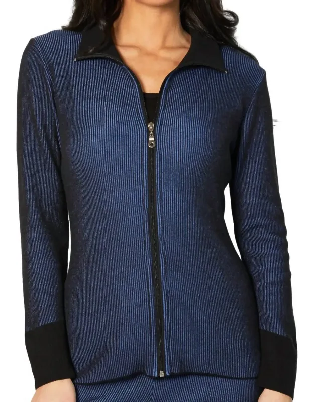 Two Tone Ribbed Cardigan