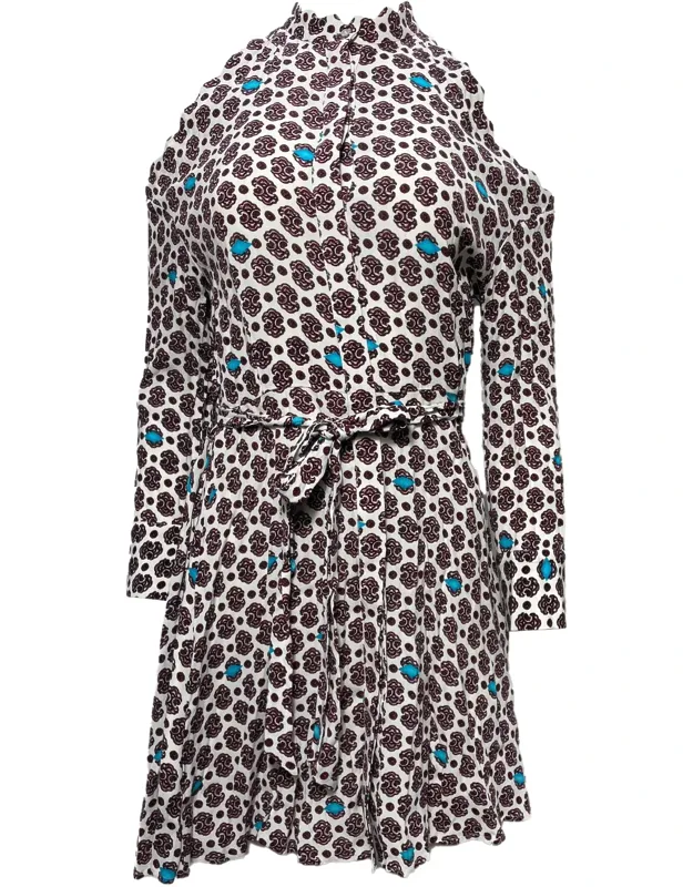Cold Shoulder Button Down Mini Dress