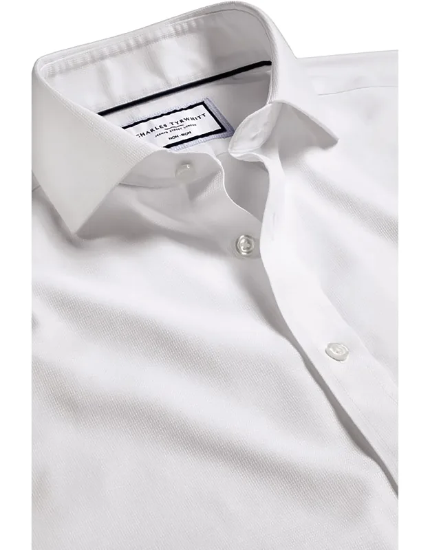 Non-iron Clifton Weave Cutaway Slim Fit Shirt