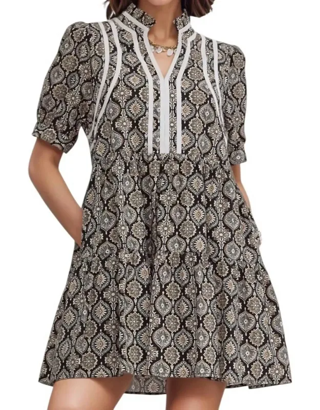 High Neck Babydoll Dress