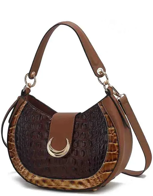 Jain Luxe Croc-embossed Shoulder Bag