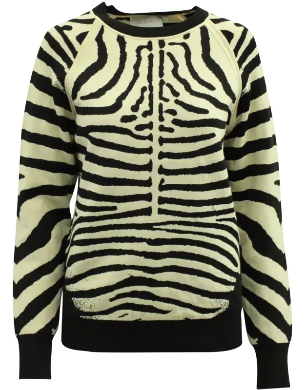 Rizzou Zebra Print Knit Sweater