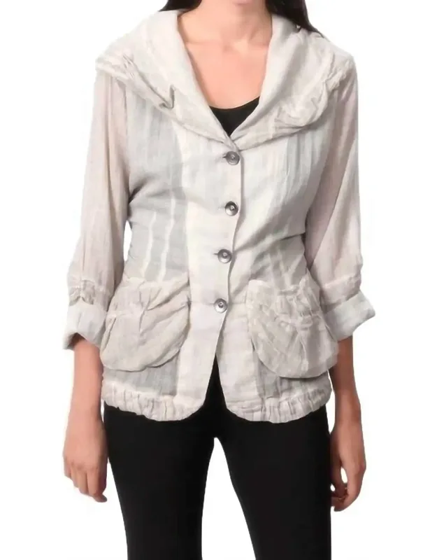 Oil Wash Hooded Button-up Cardigan