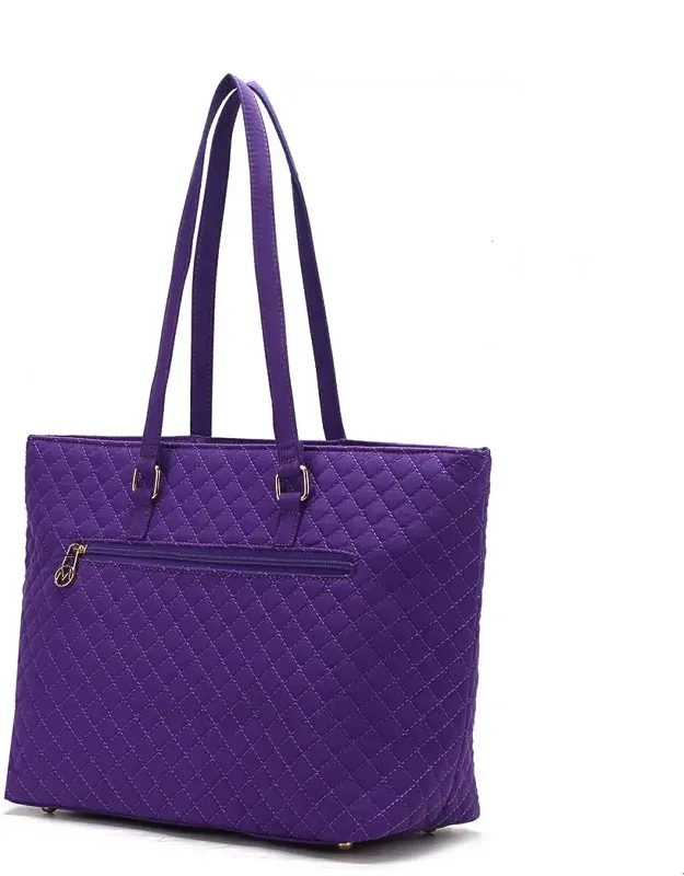 Hallie Solid Quilted Cotton Tote Bag