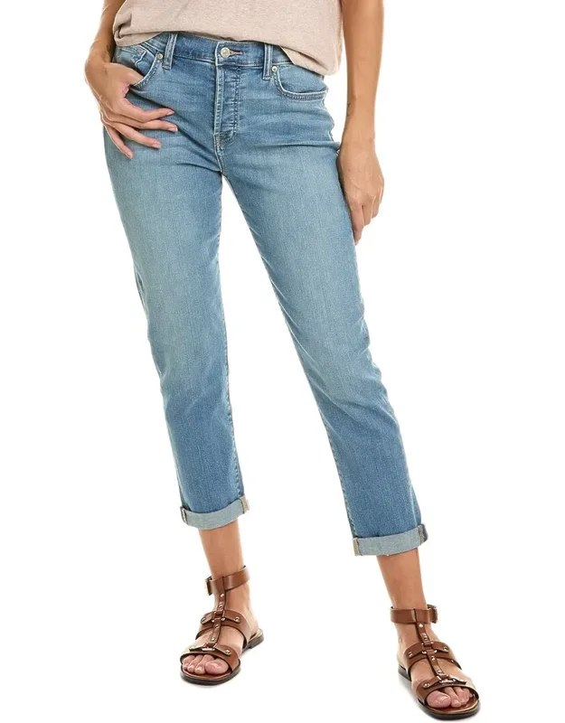 Kimmie Straight Leg Jean With Fading And Whiskering Wash, Button Fly Closure