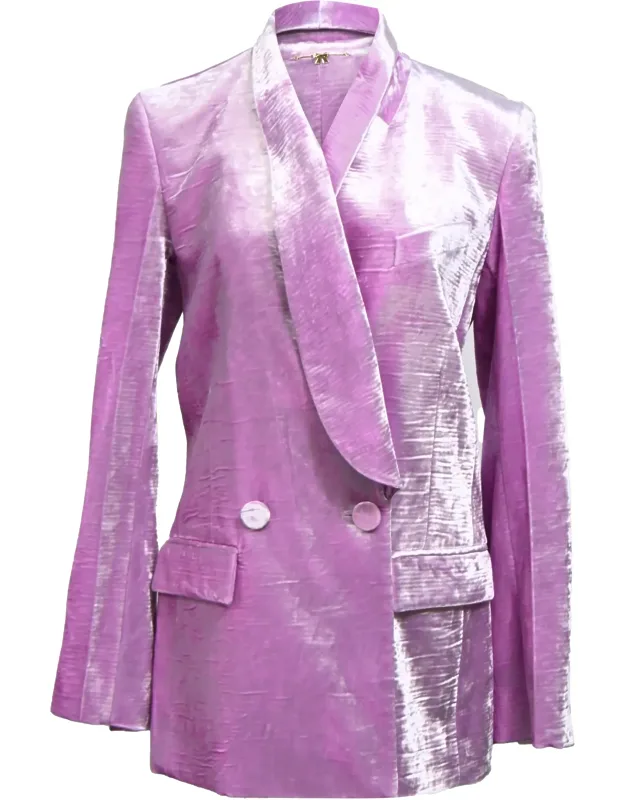 Double-breasted Velvet Blazer