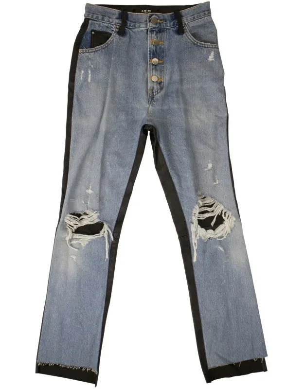 Denim Leather Jeans