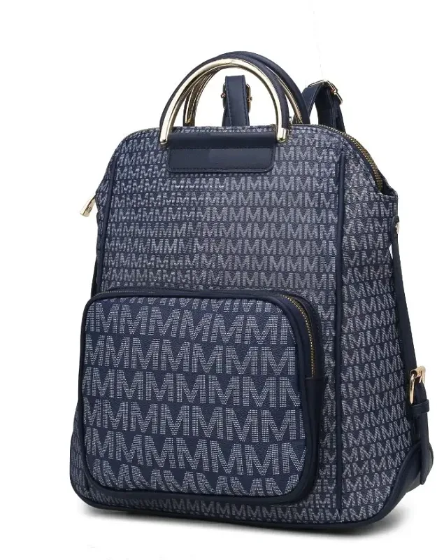Jules M Logo Vegan Leather Backpack