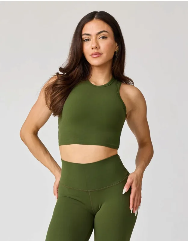 High Neck Crop Tank