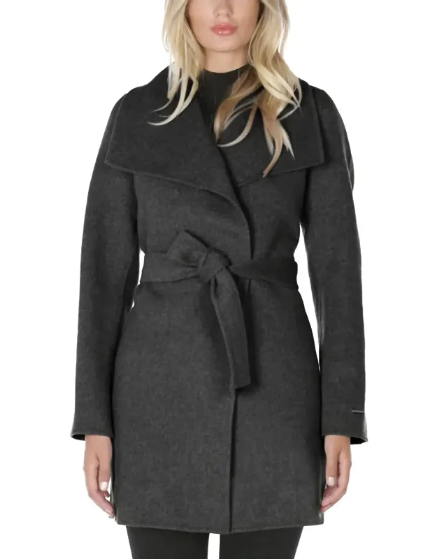 Wool Wrap Coat With Tie Belt