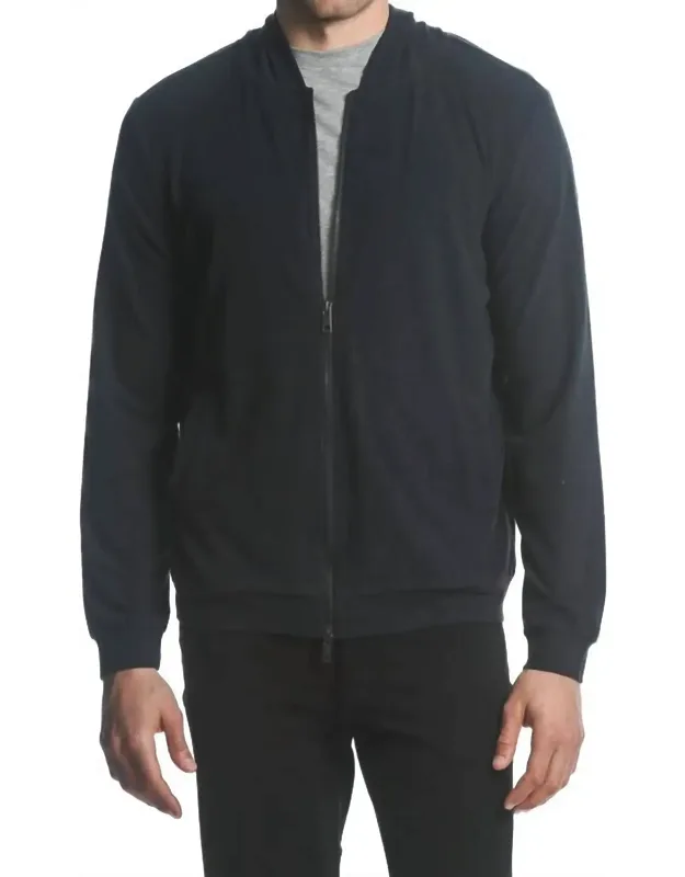Stretch Knit Zip Hoodie