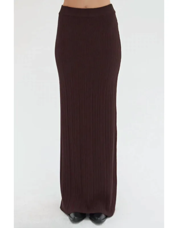 Ribbed Knit Maxi Skirt