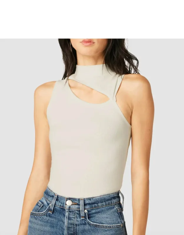 Mock Neck Cut Out Tank