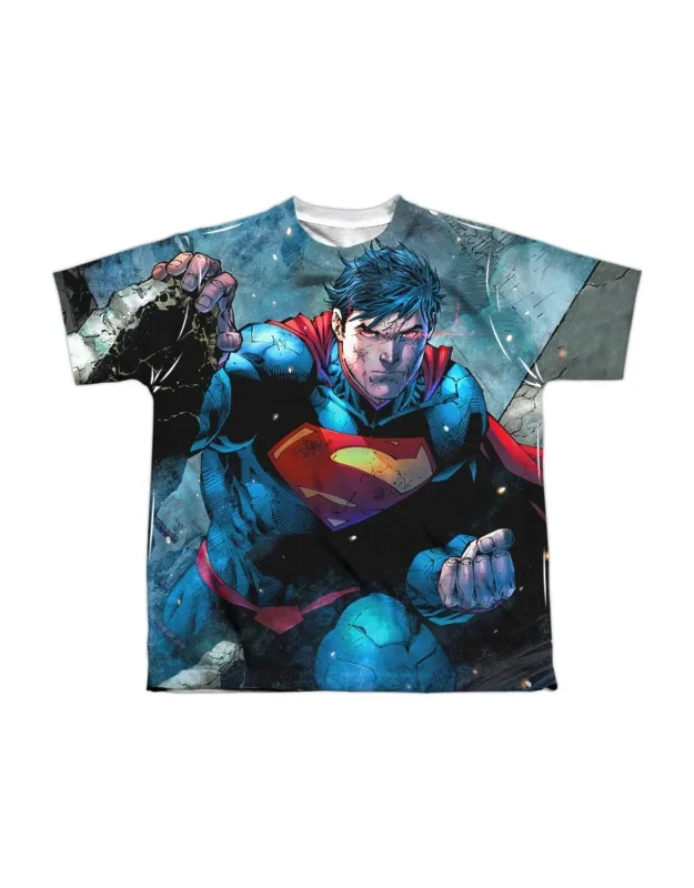 Superman Rumble Short Sleeve Poly Crew Tee - Stylish For Everyday Wear, 100% Officially Licensed