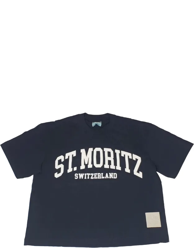 Bally 6302886 Black St. Moritz T-shirt With Embroidered Logo And Lambskin Patch