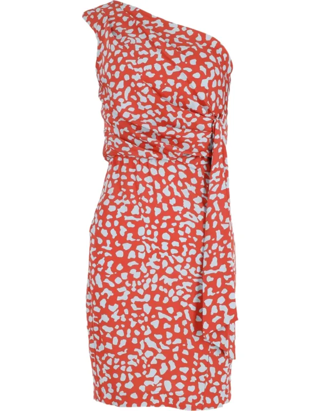Agatha Leopard Print One Shoulder Dress