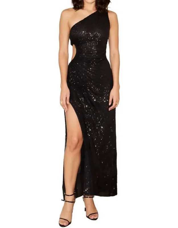 Sequin One Shoulder Dress