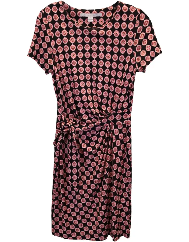 Printed Mock-wrap Dress