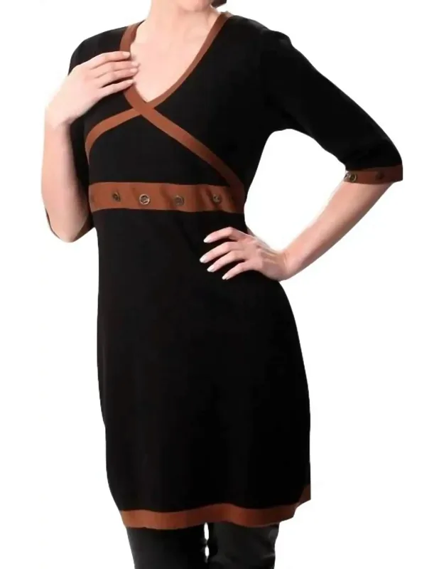 Button-accent Dress