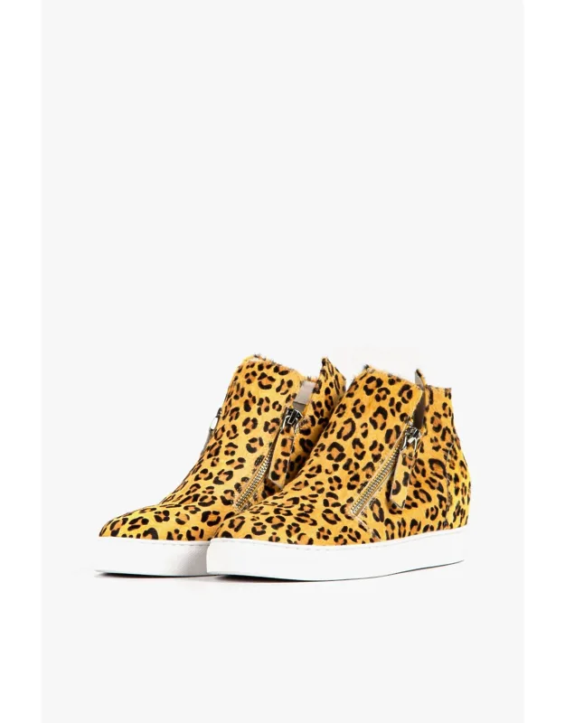 Fur Top & Zip In Sneakers