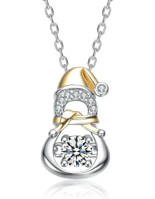 Santa Hat Snowman Pendant Necklace