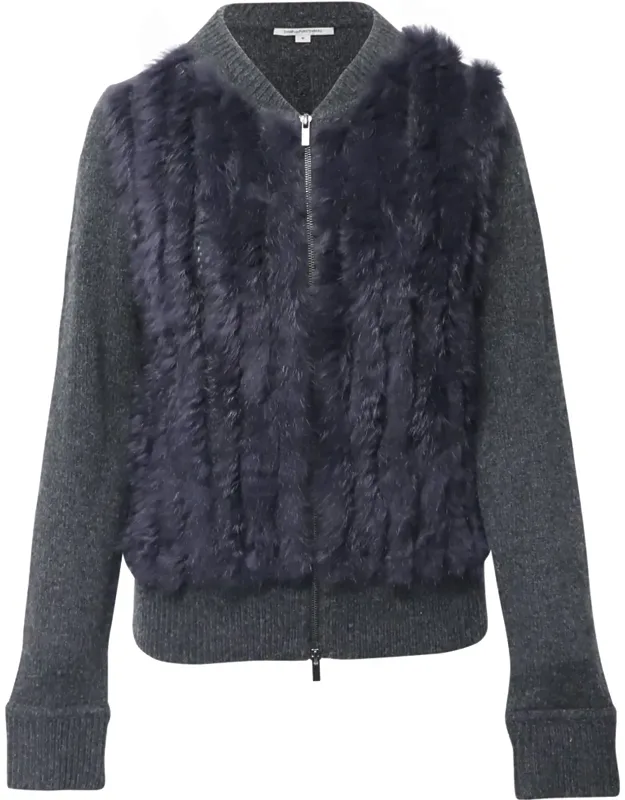 Fur Trimmed Long Sleeve Cardigan