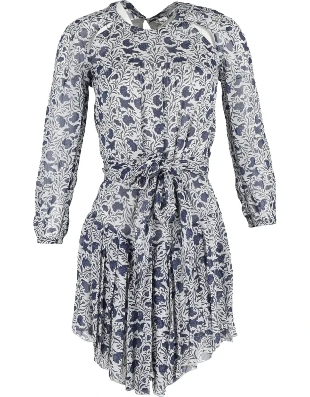 Printed Asymmetric Mini Dress