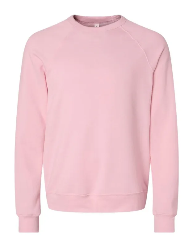 Sponge Fleece Raglan Crewneck Sweatshirt, 6.5 Oz. Fabric, Athletic Heather Blend