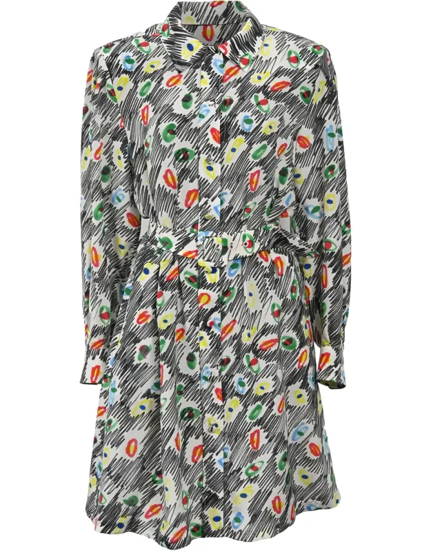 Couture Graffiti Print Shirt Dress