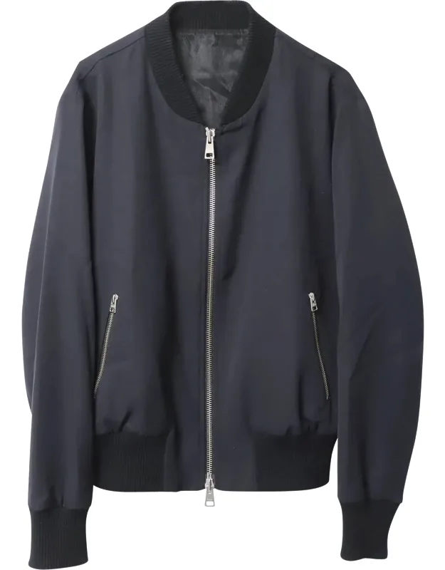 Ami Paris Bomber Jacket With Zip Up Closure And Pockets