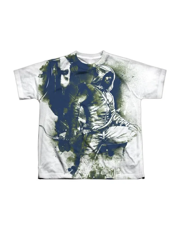 Arrow Spray Paint Short Sleeve Poly Crew Tee / T-shirt