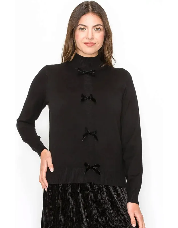 Bow-accented Knit Sweater