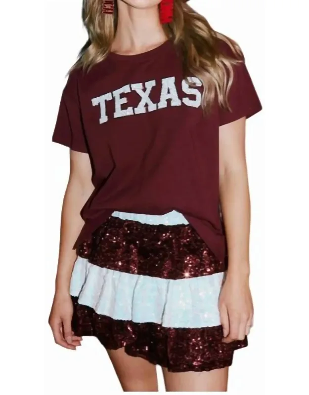 Sequin Texas Stars & Fringe T-shirt