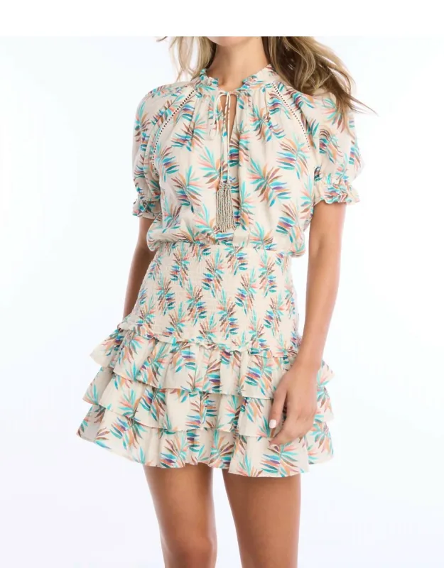 Mini Dress In Tropical Leaf