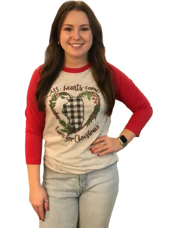 All Hearts Come Home For Christmas Raglan Tee