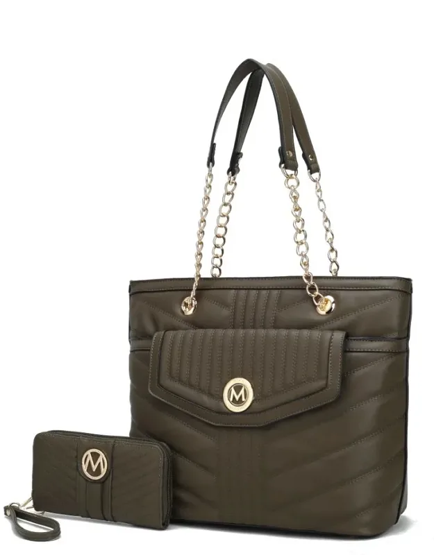 Chiari Tote Bag With Spacious Interior And Matching Wallet