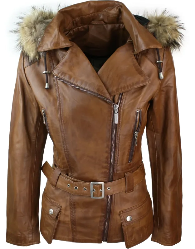Hooded Parka Leather Jacket