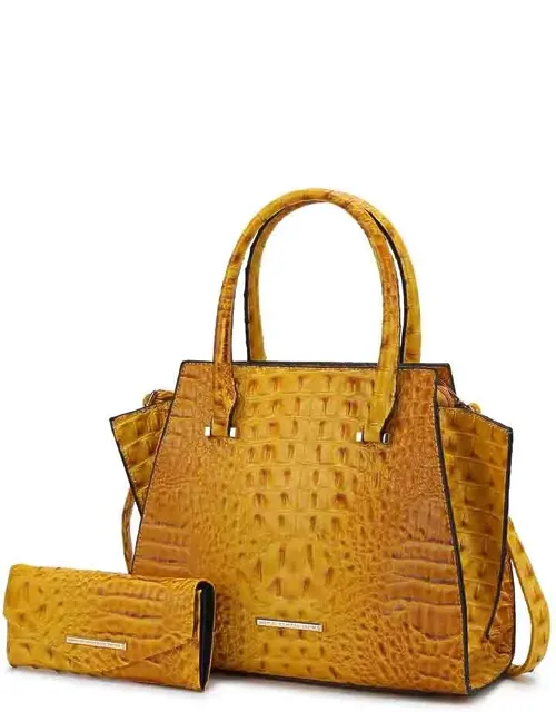 Viridiana Luxe Croc-embossed Tote Bag