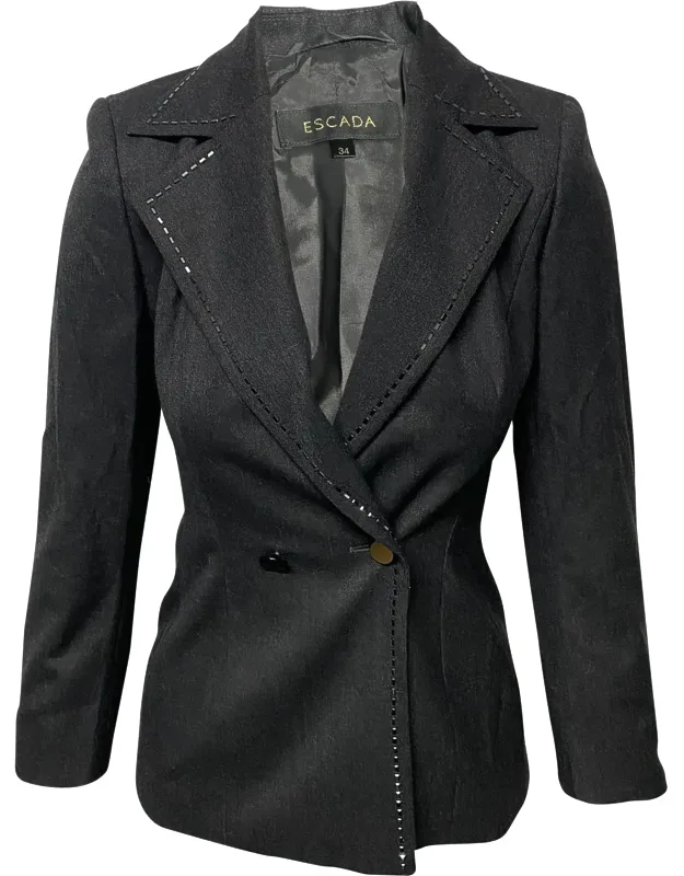 Stone Trouser Suit Set In Wool