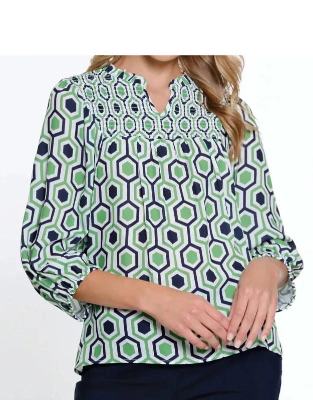 Smocked Woven Top