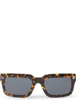 Off-white Clip-on Square Sunglasses With Uv Protection And Innovative Clip-on Design