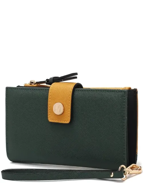 Mkf Collection Solene Vegan Leather Wristlet Wallet With Top Zipper Closure And Adjustable Strap