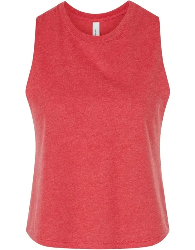 Racerback Crop Tank, Relaxed Fit, Raw Edge Armholes