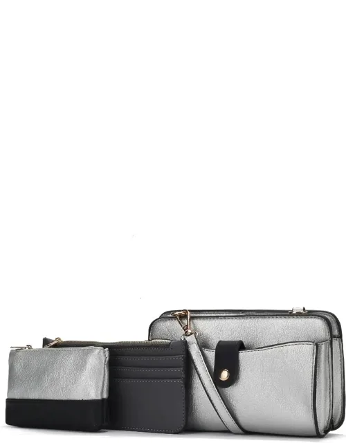Muriel Vegan Leather Crossbody Bag With Card Holder And Small Pouch 3 Pieces