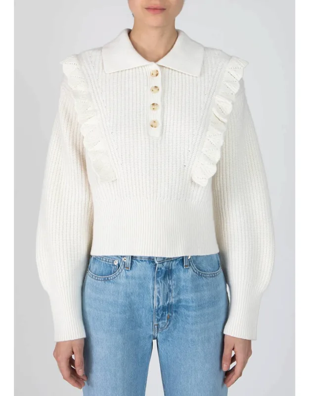 Noelia Collared Ruffle Sweater